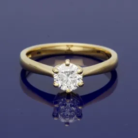 18ct Yellow Gold Certificated 0.70ct Diamond Solitaire Ring