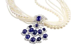 1950's Sapphire and Pearl Necklace