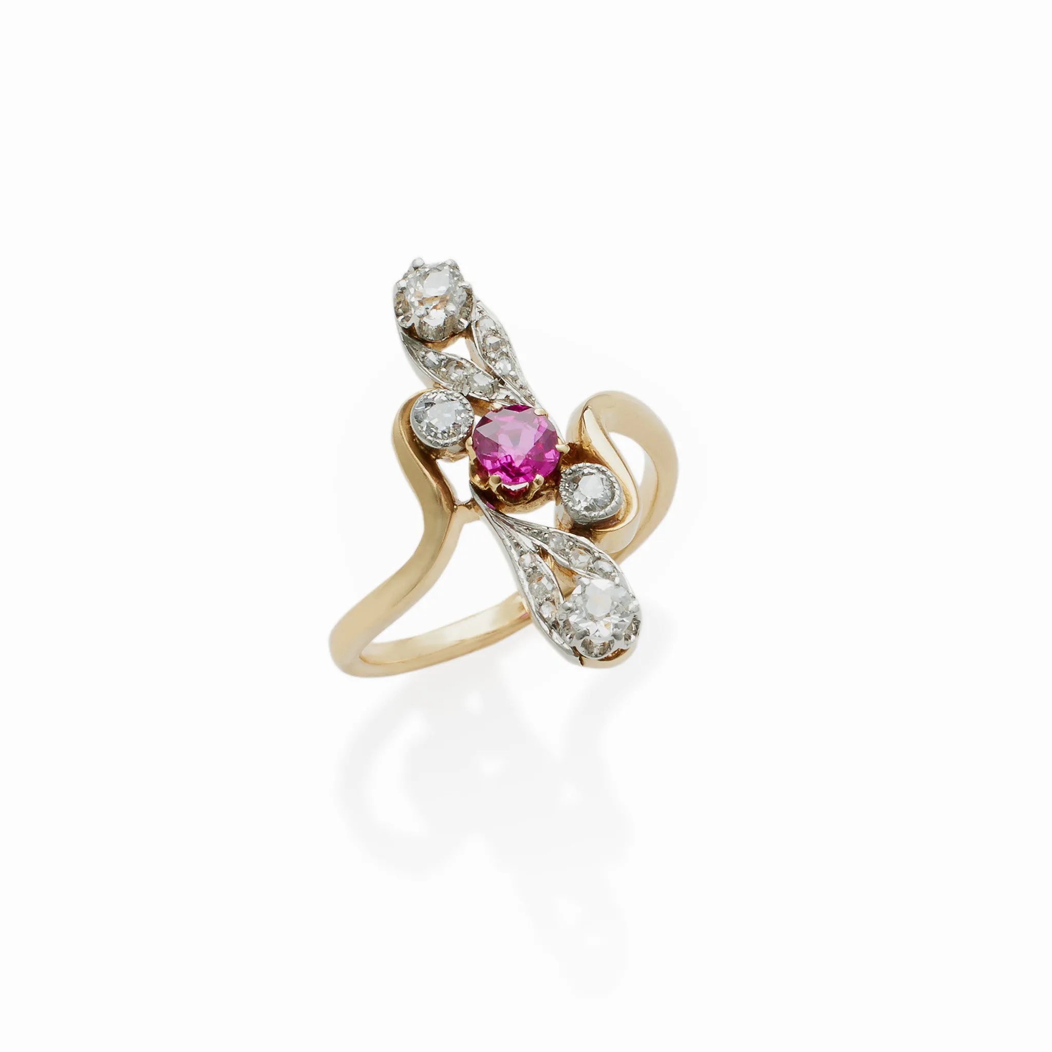 A French Ruby and Diamond Ring