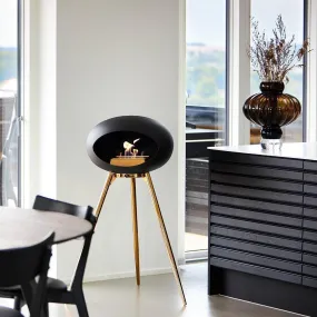 Black Ground High Bioethanol Tripod Fireplace - Rose Gold - Le Feu