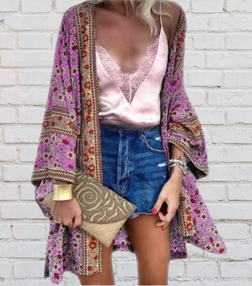 Bohemian Babe Print Kimono