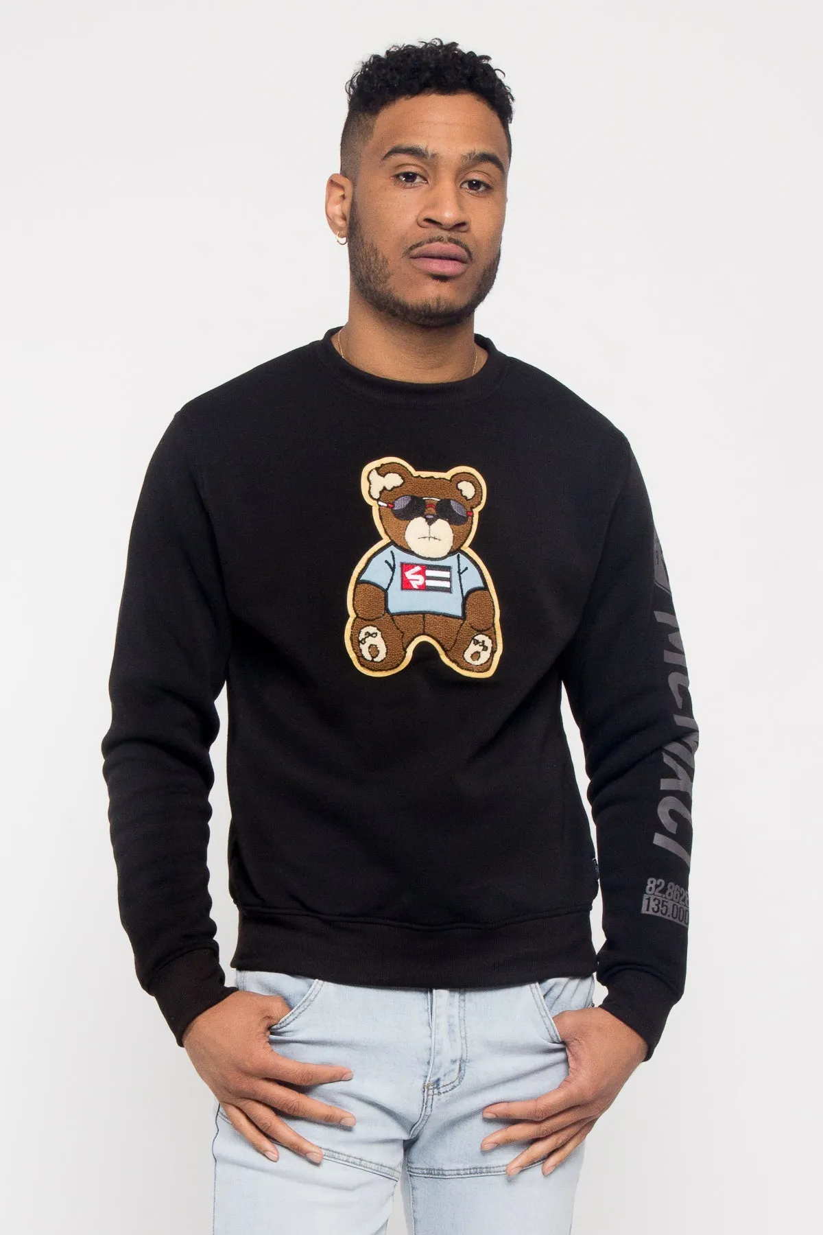 Chenille Bear Patch Fleece Crewneck