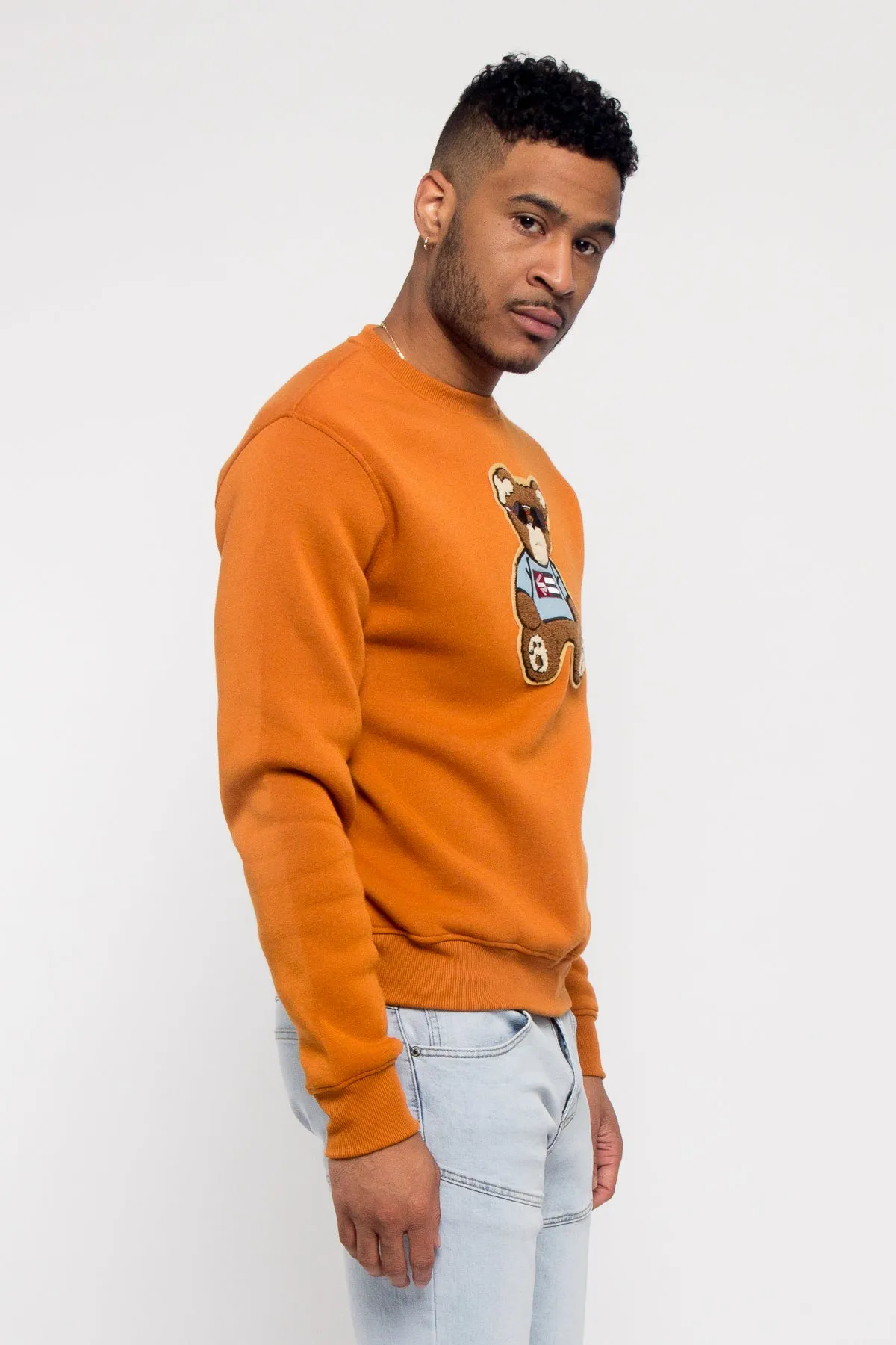 Chenille Bear Patch Fleece Crewneck