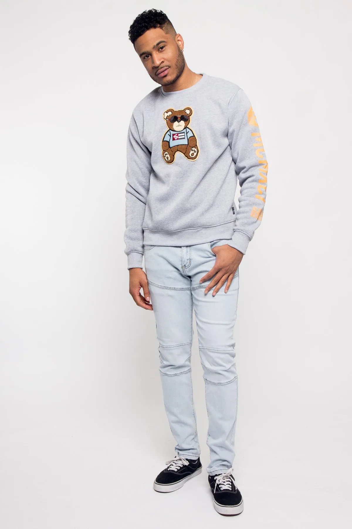 Chenille Bear Patch Fleece Crewneck