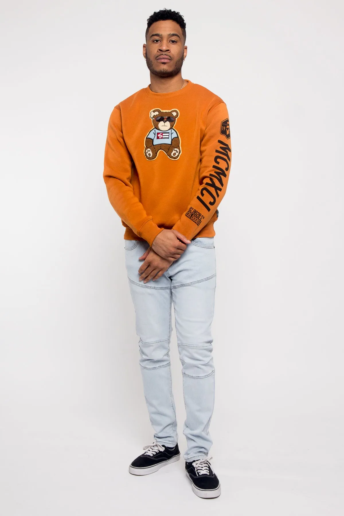 Chenille Bear Patch Fleece Crewneck