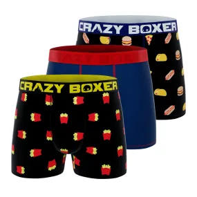 CRAZYBOXER Mini Junk Food French Fries Men's Boxer Briefs (3 pack)