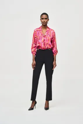 Joseph Ribkoff Black Lux Twill Slim Pull-On Pants