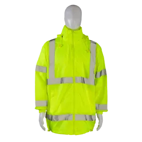 LWB-C3 ANSI Class 3 Lime Green Wind Breaker Jacket With Detachable Hood