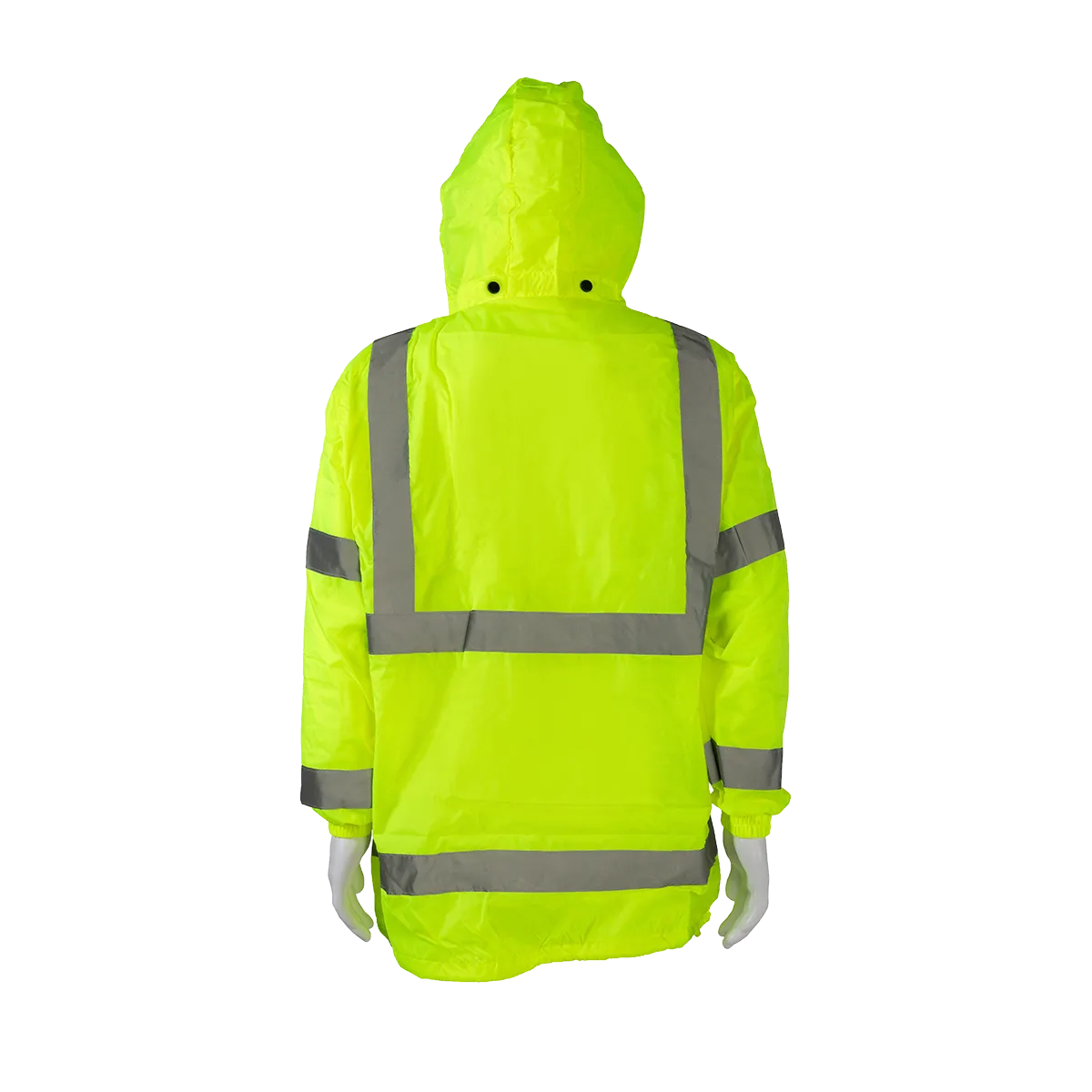 LWB-C3 ANSI Class 3 Lime Green Wind Breaker Jacket With Detachable Hood