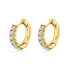 Medium French Pavé Diamond Hoops