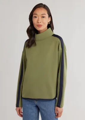 North Fork Mock Neck in Power Stretch (Army Green/Navy)