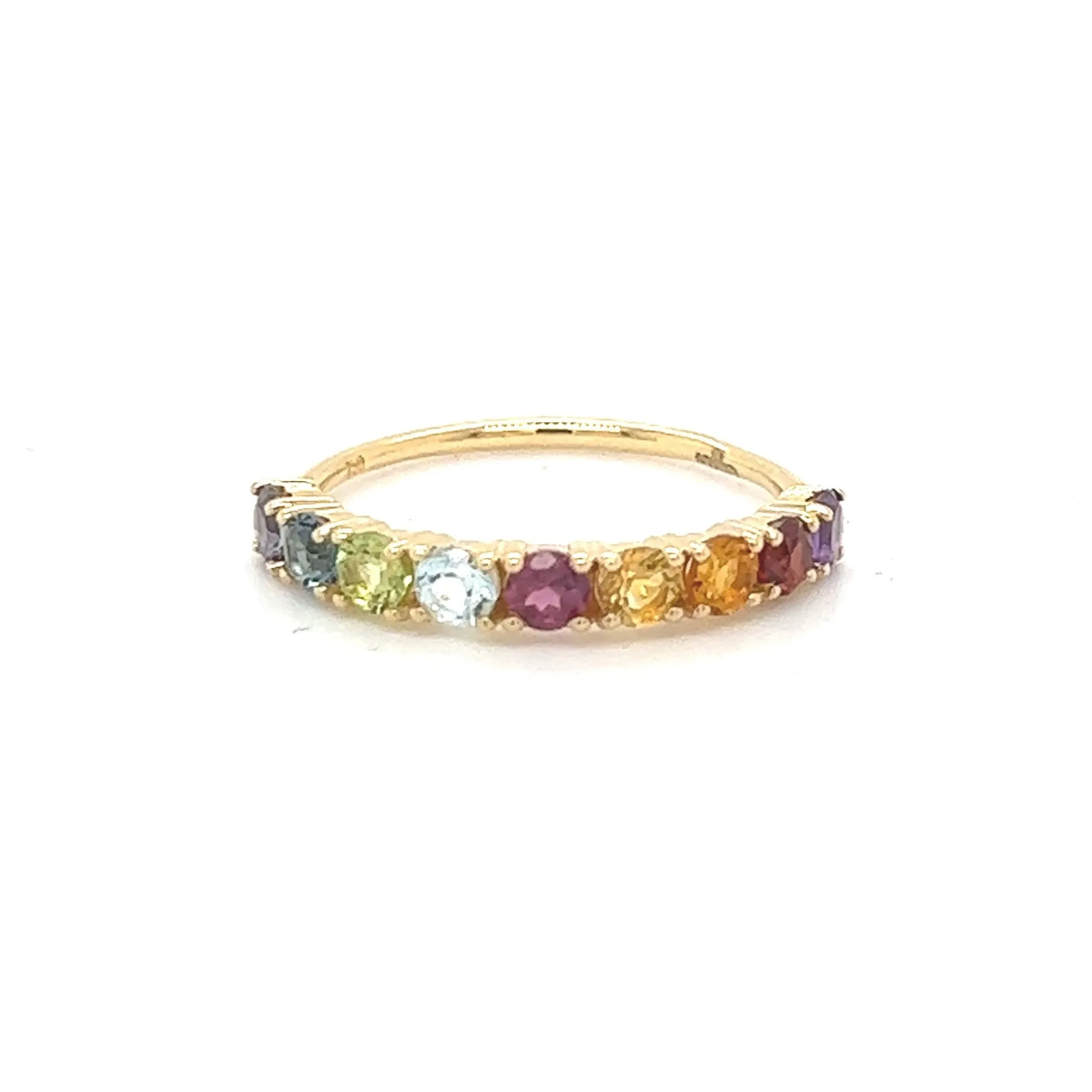 Rainbow Yellow Gold Gemstone Ring