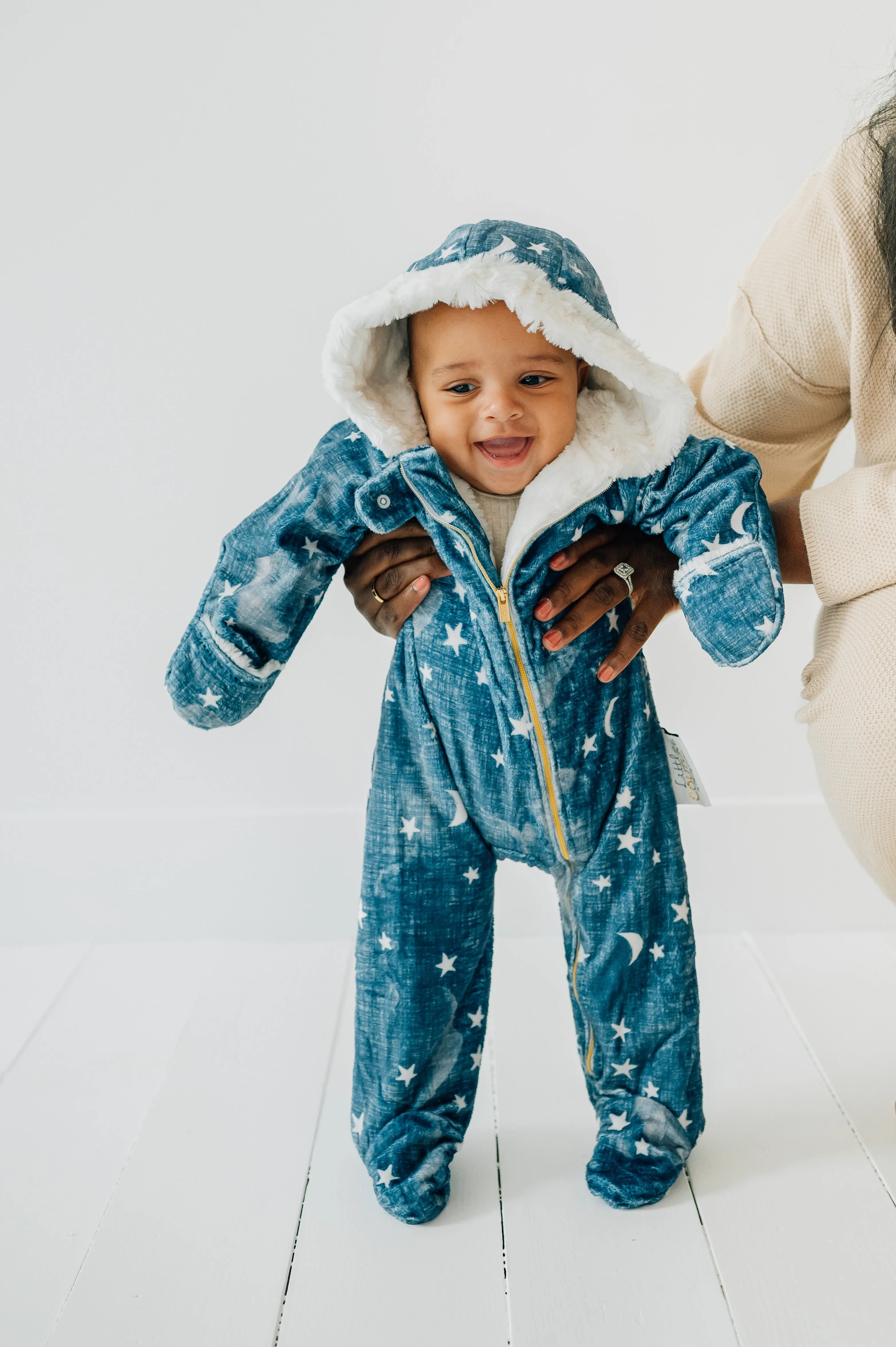 Winter Jumpsuit - Navy Stars and Moons